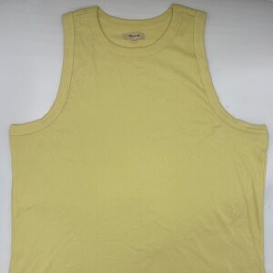 Madewell Supima Rib Cutaway Tank in Pale Daffodil